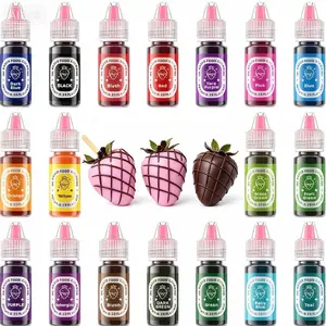 Oil Based Food Coloring 18×0.25 fl oz Bottle Set for Chocolate for Childrens' day ,Birthday Parties&ChocolateCoveredTreats,Cake Decoration Candy Melting Dye Baking Cookies Fudge Meringue
