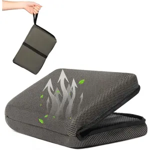 Airplane Seat Cushion Portable Travel Seat Cushion for Comfort Foldable Stadium Seat Cushion with Breathable Fabric Seat Pad Perfect for Long Flights, Office, Camping, Bleacher (Olive Gray)