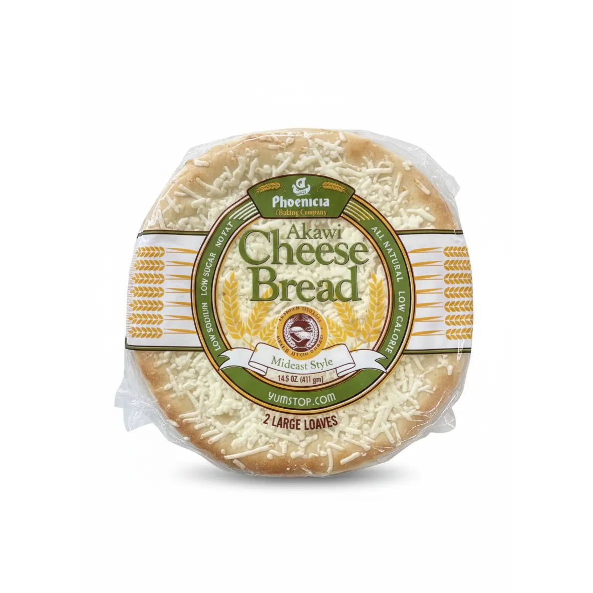Phoenicia Traditional Wheat-Milk-Egg Dairy Akawi Melted Cheese Flatbread, 2 Pieces - 411g, Middle Eastern Lunch Option