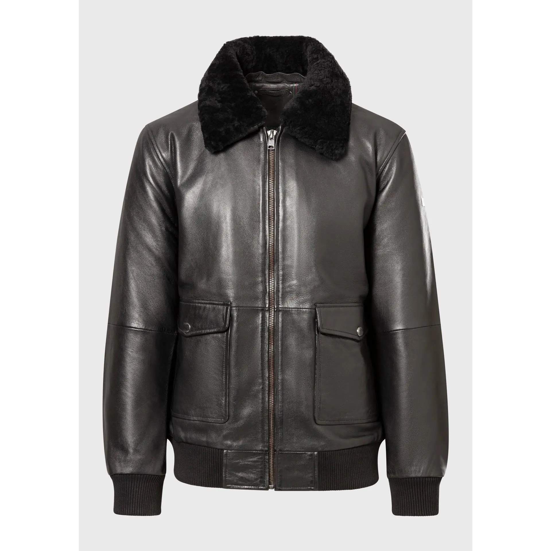 Men's Sheepskin Leather Aviator Bomber Jacket with Shearling Collar – Real Leather Padded Flight Jacket (S–3XL)