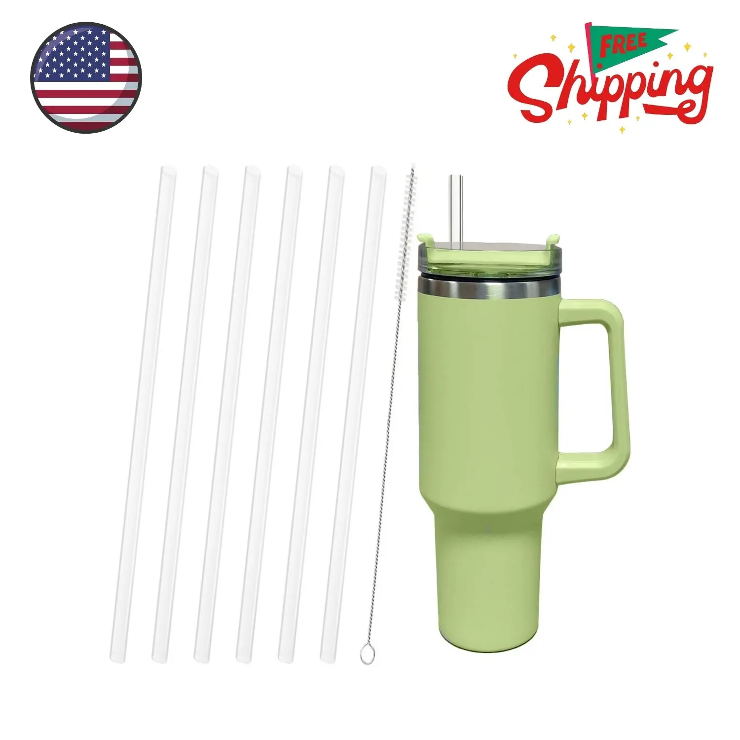 Replacement Straw Compatible with Stanley 40 oz 30 oz Cup Tumbler, 6 Pack
