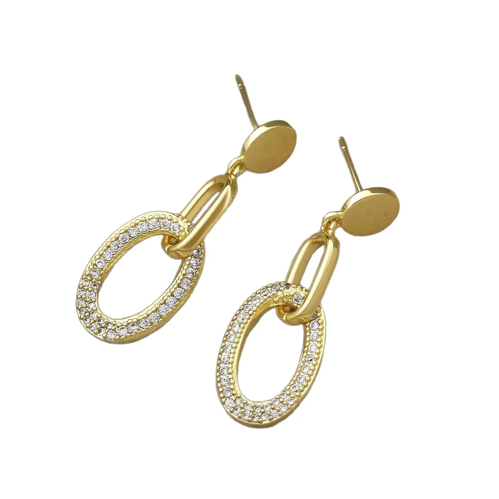 springtok Zircon earrings, golden large and small ring stitching earrings, ear holes for women to wear daily gifts