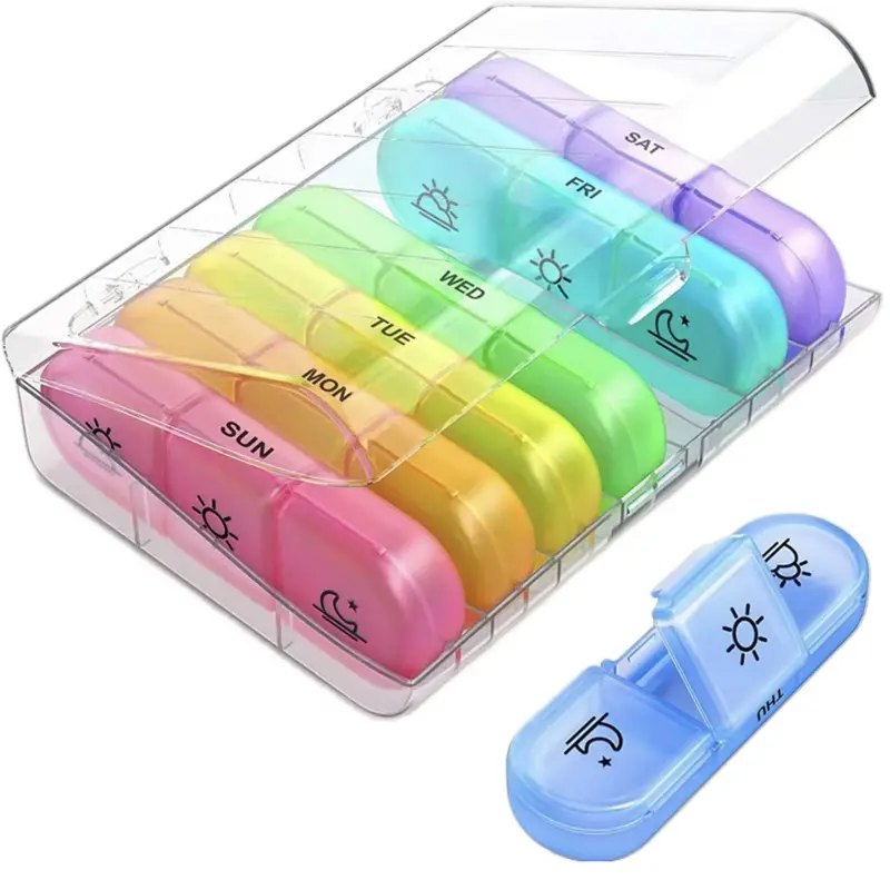 Large Weekly Travel Pill Organizer