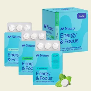 Neuro Variety Pack Energy & Focus Gum/Mints - Sugar Free with Natural Caffeine, L-theanine, Vitamin B12 & Vitamin B6 Neuro Variety Pack Energy & Focus Gum/Mints - Sugar Free with Natural Caffeine, L-theanine, Vitamin B12 & Vitamin B6