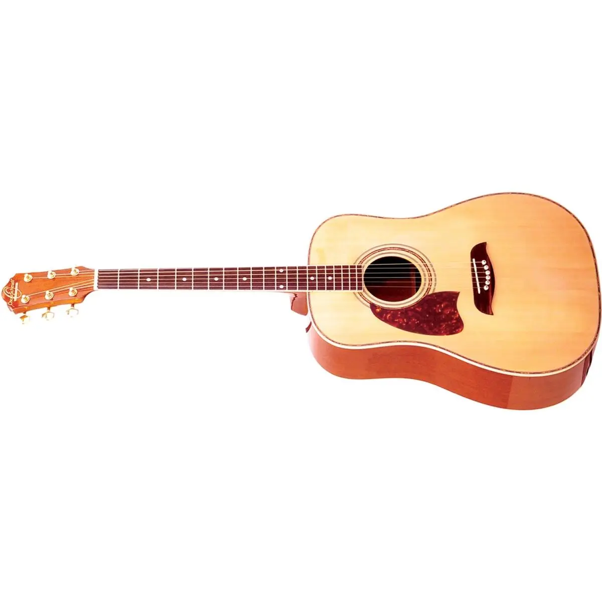 Oscar Schmidt Left-Handed Mahogany Dreadnought Acoustic Guitar with Select Spruce Component, High Gloss Natural Finish, Chrome Hardware, Dot Inlays, Die Cast Tuners, 6.15 lbs, for Musical Enthusiasts