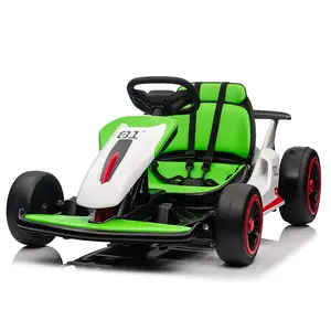 GARVEE 24V Ride On Drift Kart for Ages 6+, Dual 200W Motors, Large Battery, 8.1 MPH High Speed, Slow Start Function, LED Lights, Music, Horn, Gas Pedal, Safety Features
