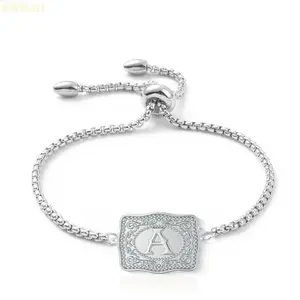 26 English Alphabet Belt Buckle Bracelet Embossed Copper Bracelet Belt Buckle Bracelet Jewelry