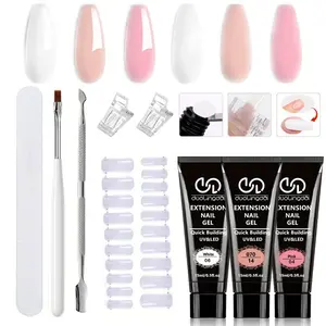 Dld 3 Color Polygel Extension Gel, Nail Extensions, Enhances Nail Polish, Long Lasting and Easy to Use, Salon Quality Nail Color Gel, Women's Nail Care, Nail Art, Manicure, Poly Gel Set, Gel Builder For Nails