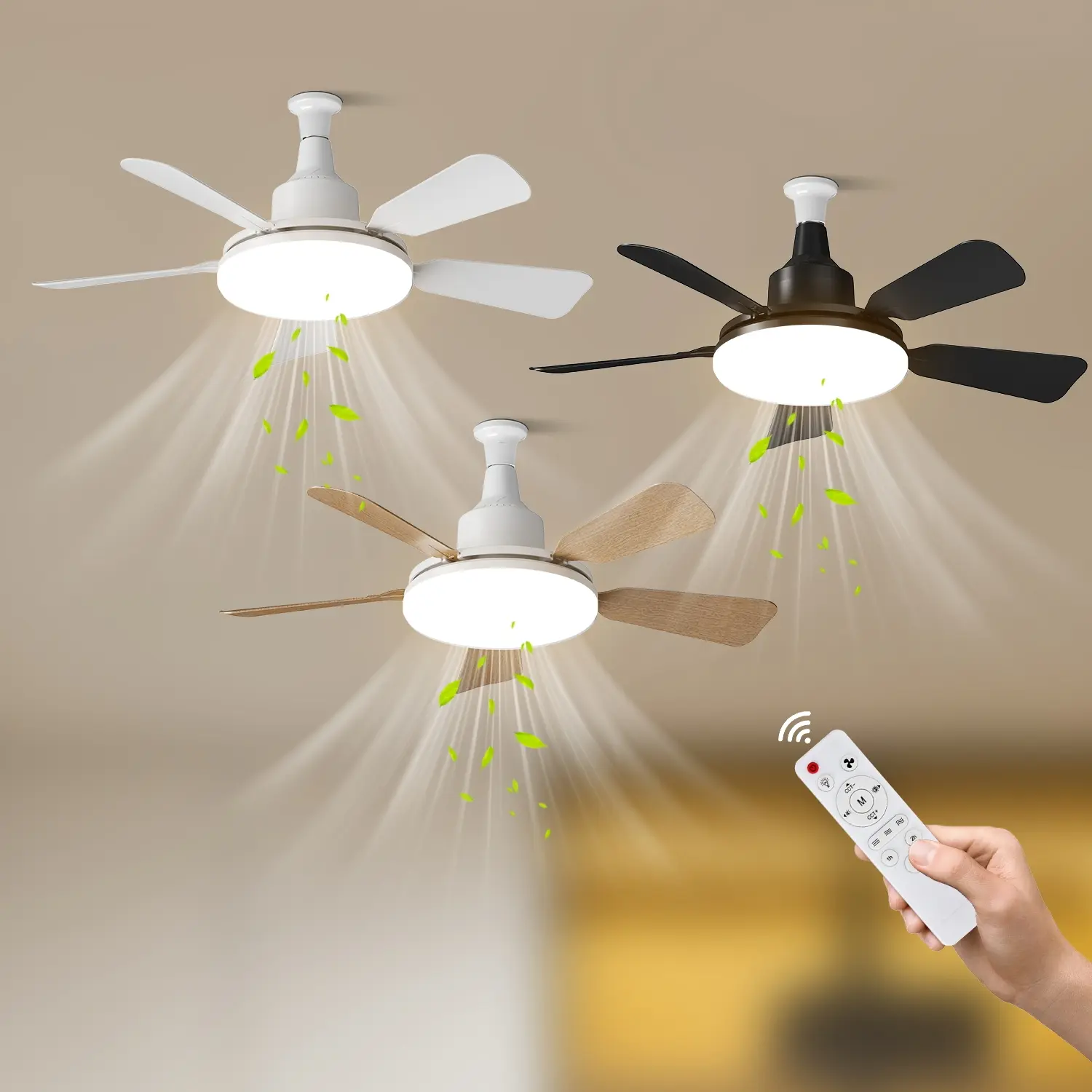 Inverter Ceiling Fan Light Remote Control, 24 Inch Fan Lamp, 3 Speed Adjustable Wind, Cooling Lighting, Modern Mood Lighting, Decor Lighting, Home Ceiling Lighting, Indoor Lighting Fixture