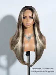 26 Inch Layered Long Straight Wigs for Women, 1 Piece Gorgeous Fluffy Wigs without Bangs for Cosplay, Anime or Costume Party, Striking Natural Wigs with Synthetic Material, Synthetic Hair Wig