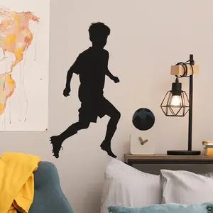 3D Soccer Wall Decal, Custom Soccer Stickers Wall Art, Peel and Stick PVC Soccer Posters for Boys Bedroom Game Room Stickers Decoration