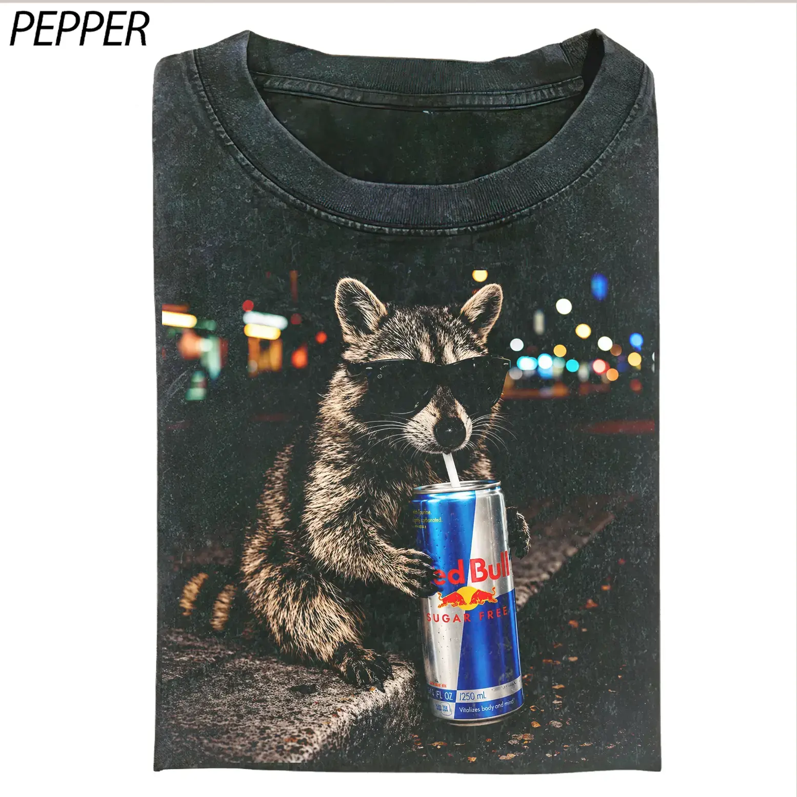 Cool Raccoon Graphic Tee Fun Animal Lover Shirt Vintage Raccoon Energy Drink Shirt, Funny Meme Shirt, Raccoon Sugar Free Redbull Retro Shirt