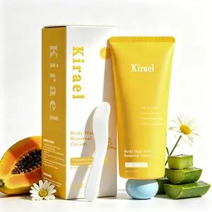 Kirael 3-in-1 Papaya Hair Removal Cream for Women & Men, Gentle Depilatory Cream with Moisturizing Care for Face, Bikini Area, Underarms, Legs & Body, 100ml