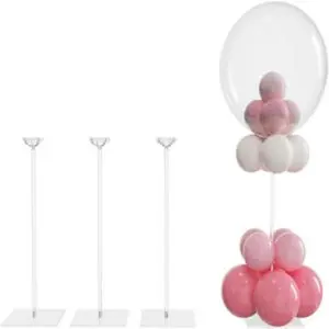 Clear acrylic tabletop balloon stand kit inch 4 pack balloon stick holder with base for table top centerpiece party decoration balloons not included