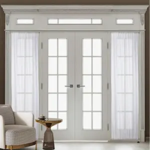 Door Curtains 1Pc French Door Sidelight Curtains White Sheer Sidelight Curtain For Front Door Window Entry Front Foyer,Excluding curtain ties, only curtains