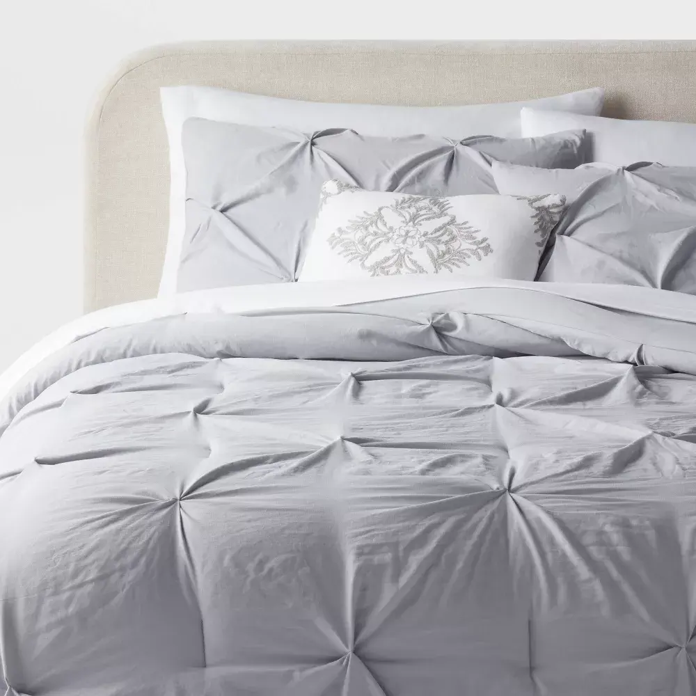 8pc Pinch Pleat Comforter and Sheet Set - Threshold 8pc Pinch Pleat Comforter and Sheet Set - Threshold