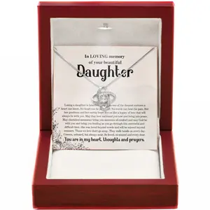 Grief Support Necklace for Loss of Daughter Angel Wing Jewelry Forever Loved Memorial Healing Keepsake for Parents