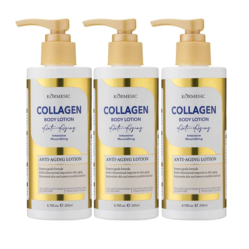 【BUY 1 GET 2 FREE】 KORMESIC Collagen Body Lotion 200ml Ultra Deep Hydrating Moisturizer for Dry Rough Flaky Skin, Quick Absorb, Non-Sticky, Lightweight Daily Body Care Cream, a nourishing body care product