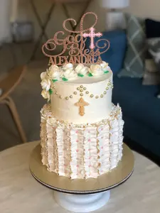 Communion Cake Topper| Communion Party Decor| God Bless Cake Topper| God Bless Decorations| Baptism| Confirmation| Religious Toppers|
