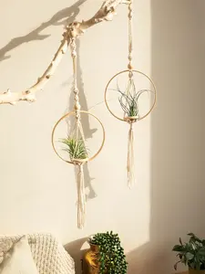 Macrame Air Hanging Planter Flower Pots Boho Home Decor Rope Plant Holder Woven Basket Balcony Garden Bedroom Decorative Gift
