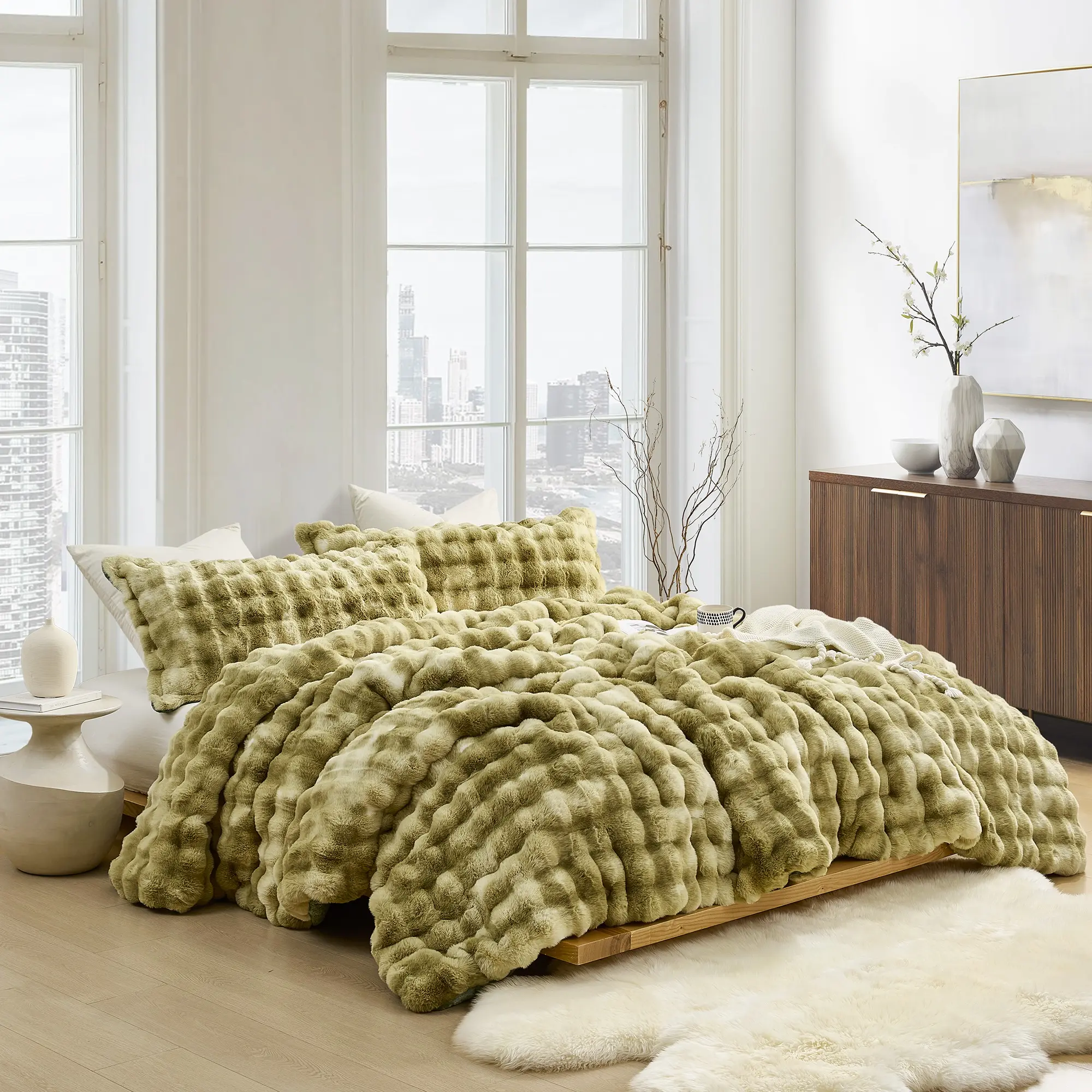 Snowball Chunky Bunny - Coma Inducer Oversized Comforter Set - Multi Moss Stone