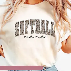 Leopard Softball Mama Shirt, Mothers Day Gift For Softball Mom, Gift For Softball Lover Mom Shirt, Softball Season Mom Shirt