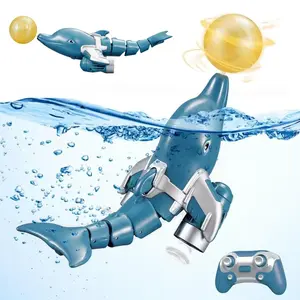 Remote Control Dolphin with Rotation Ball, Double propeller 2.4GHz Simulation Waterproof Dolphin Boat for Lake River & Pool, Great Gifts for Kids