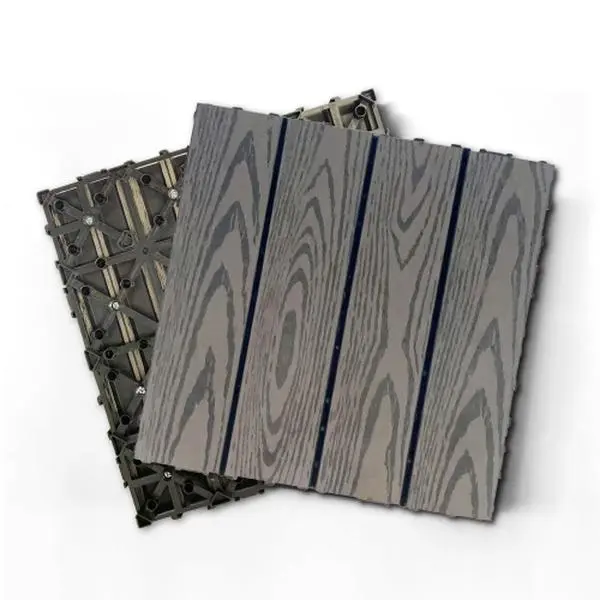 Wood Plastic Composite Deck Tiles Set of 20pcs, Composite Decking Resist Rust, Water, Weather, Easy to DIY & Maintain, Indoor&Outdoor,Ideal for Patios, Balconies, Rooftops, Decks, 12x12in
