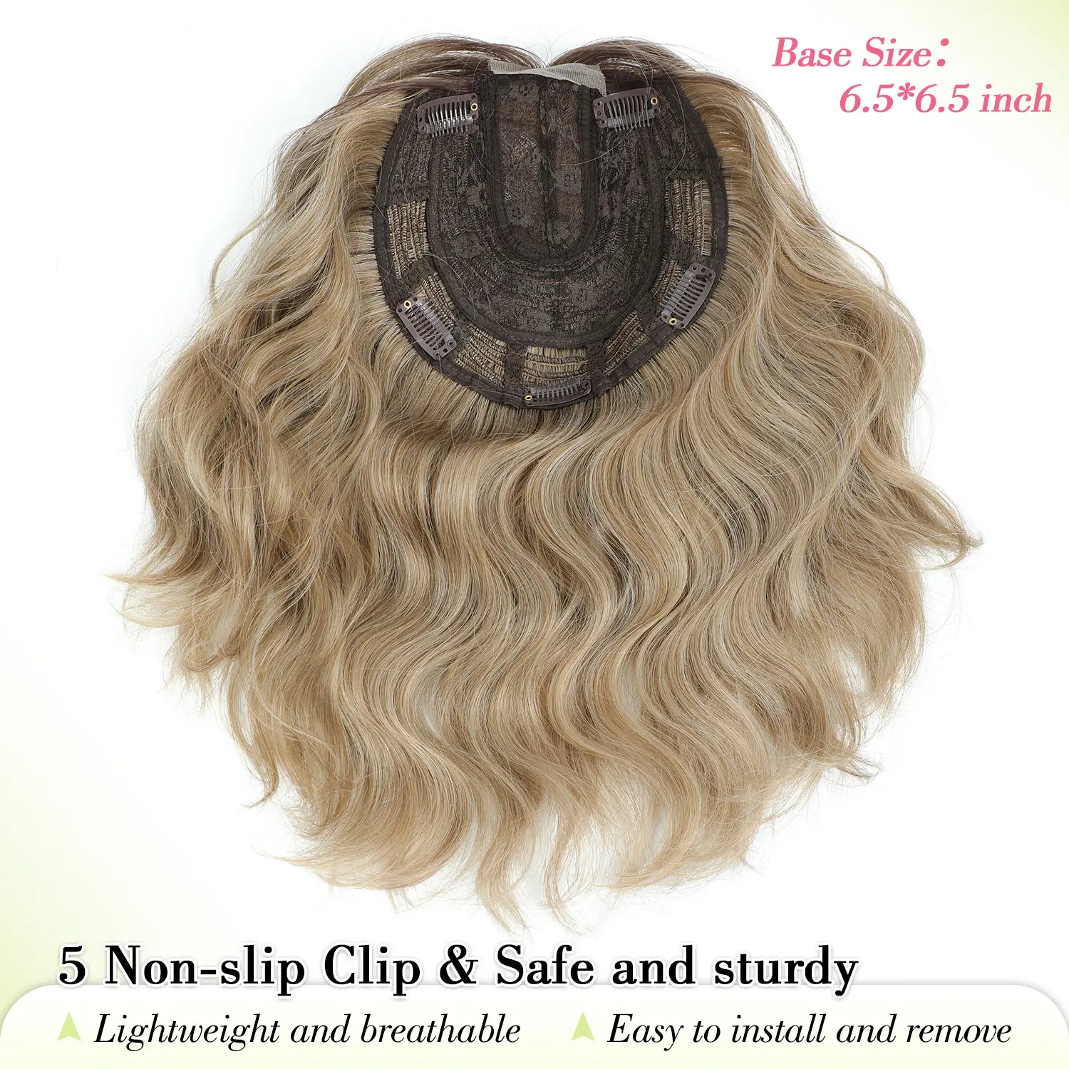 11-Inch Short Wavy Hair Topper for Thinning Hair, Lightweight & Breathable Amazon.com : Ms Taj 11 Inch Short Wavy Hair Topper for Women  main image 3