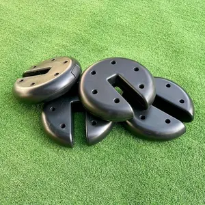 4pcs Heavy-Duty Roman Outdoor Tent Base Set - Sand/Water/Cement Filling Interlocking Ground Anchors - 9kg Weight Capacity Each - All-Weather Stability for Camping, Beach, Backyard, Balcony - Easy Assembly & Portable Design - Black Durable Base for Te
