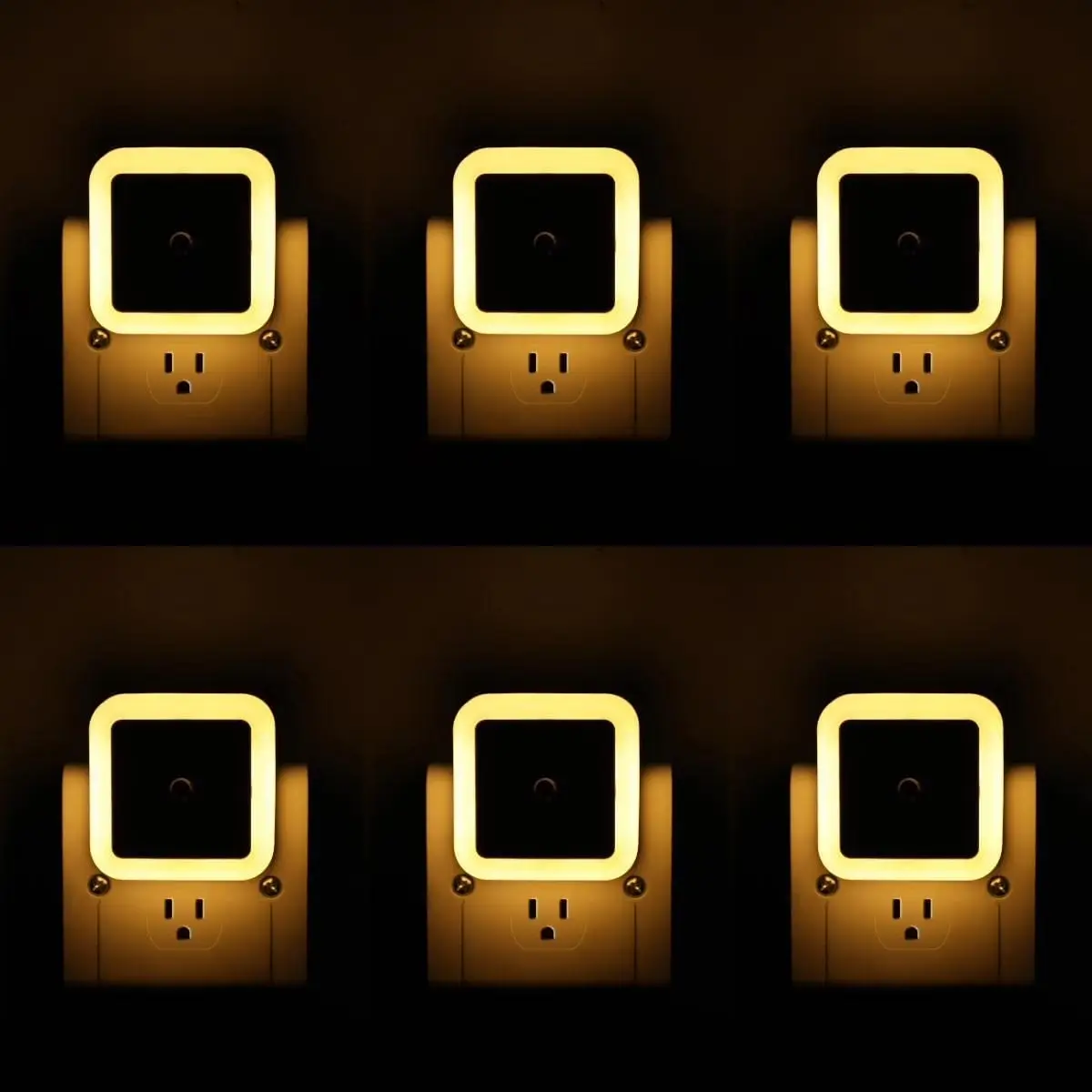 6 Pack LED Night Lights with Dusk-to-Dawn Sensor,Dusk to Dawn Nightlight Led Night Lights for Bedroom, Bathroom, Hallway Warm White