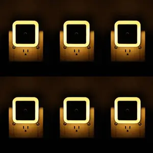 6 Pack LED Night Lights with Dusk-to-Dawn Sensor,Dusk to Dawn Nightlight Led Night Lights for Bedroom, Bathroom, Hallway Warm White