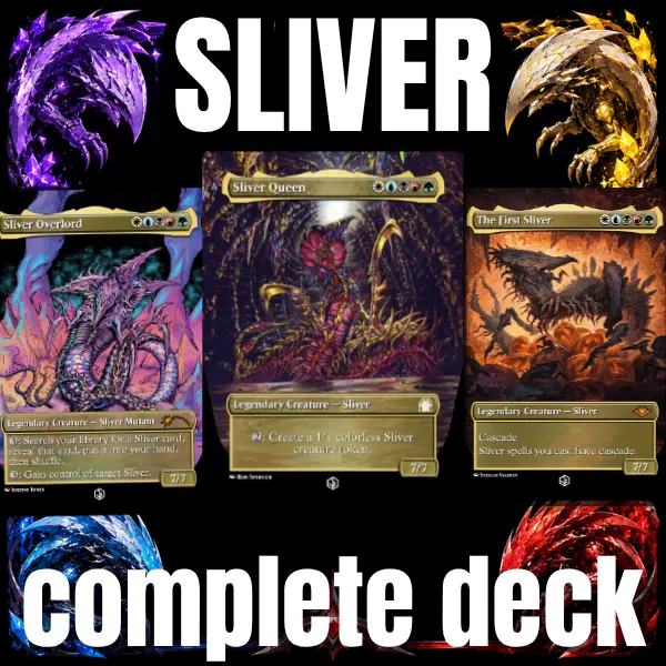 Silver MTG Commander Proxy Deck - Premium Anime Collectible Trading Cards TCG Set, Hive Creatures Tribal Synergy + Tokens