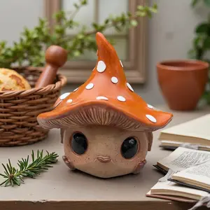 Exquisite and cute little mushroom entrance home decoration, creative big-eyed alien elf decorative ornament craft home decor unique party gift creative animal unique halloween gift idea