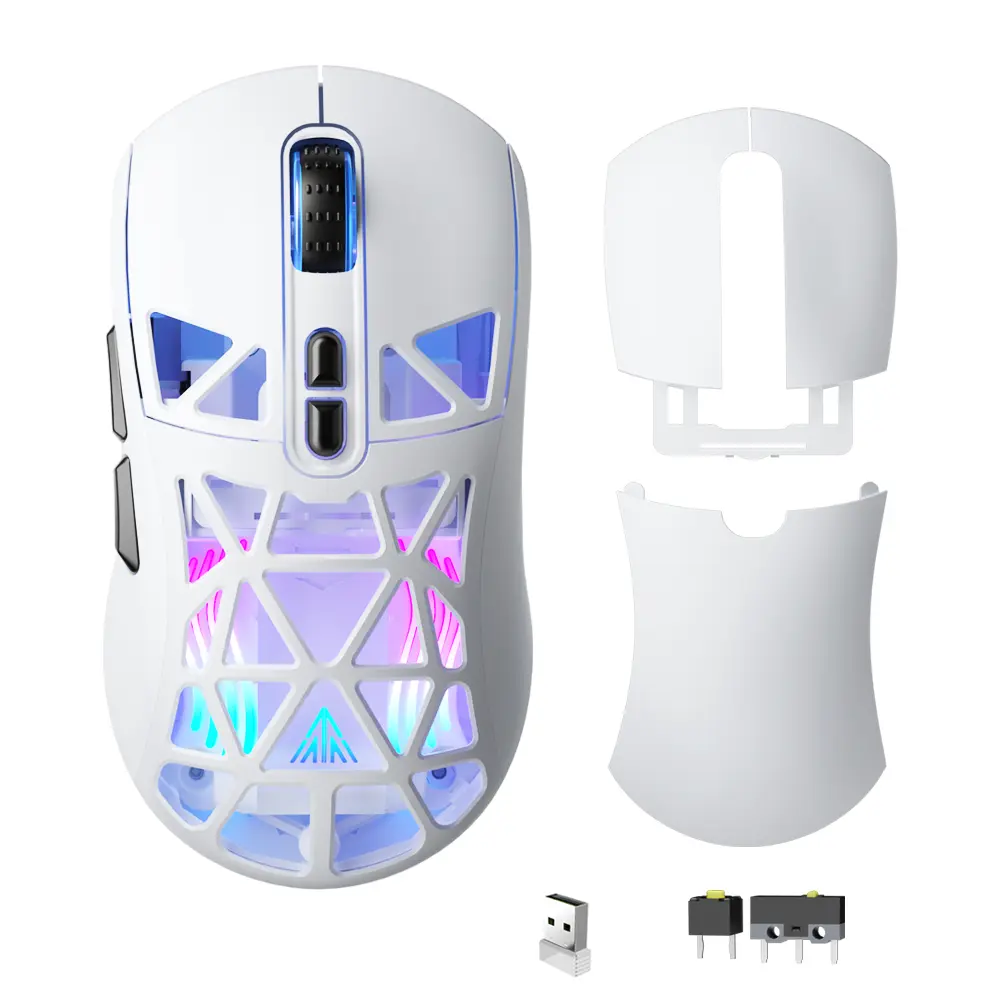 Solakaka SM802 Wireless Gaming Mouse Hot Swappable, RGB Backlight, USB Charging, Tri-Mode Connection, with 2 Sets of Micro Switches (Gaming Switch and Office Silent Switch) Office Gaming Accessories Mouse Gaming FallFreshness