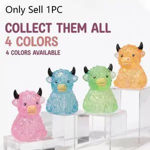 Highland Cow Squishy, Mini Cute Animal Squeeze Toy for Adults, Slow Rising Sensory Fidget Stress Ballfor Anxiety Relief, Major Festivals Basket Stuffer Party Favor Gift for Cow Lover, Squishy Stress Balls