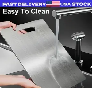 Titanium Cutting Board 100% Pure Non-Stick Double-Sided 11x15.5" in for Kitchen Kitchenware Stainless Steel