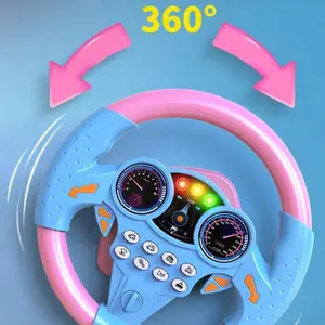 Simulated Music Steering Wheel Toy, 2 Colors Available, 360° Rotating Interactive Driving Toy, Toy, No Batteries Included