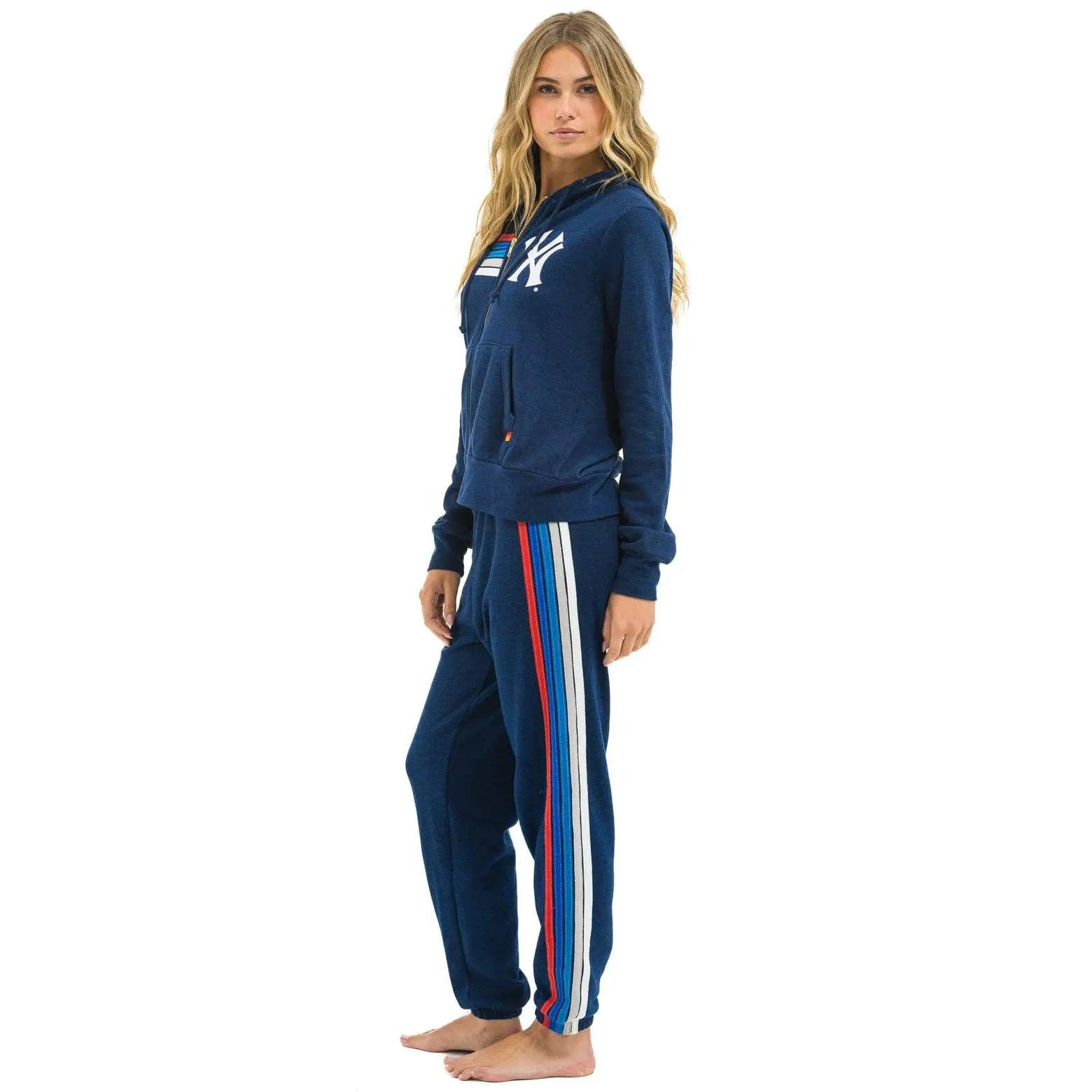 NY YANKEES 5 STRIPE UNISEX SWEATPANTS - NAVY // USA