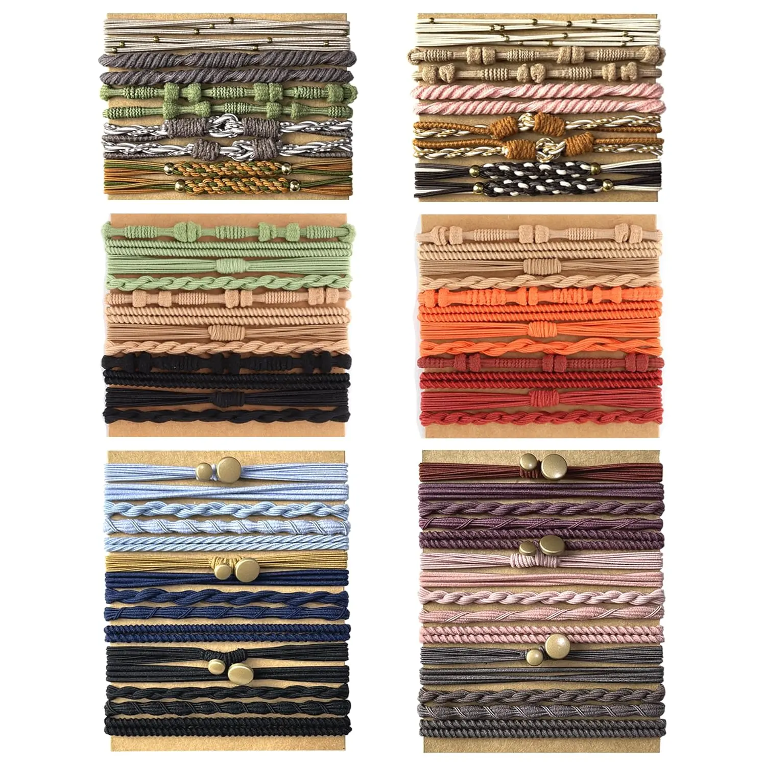 74 Boho Hair Ties Bracelets for Women Cute Hair Tie Elastices Bracelet for Thick Hair Pony Tails Scrunchies De Satin Hairwraps Rubber Bands Beaded Bun Pigtails Beadedbun, Fashionable Hair Accessories