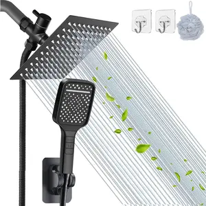 Shower Head with Handheld Sprayer, 3-way Flow Adjustor, Stainless Steel Shower System, Bathroom Shower Equipment for Home Use