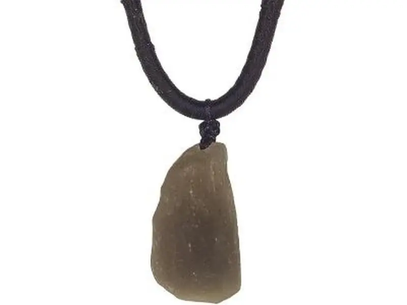 Meteorite Australian Agni Cintamani Necklace,Raw Solitaire Tektite Meteorite Healing Crystal Tektite Necklace,Irregular Shape
