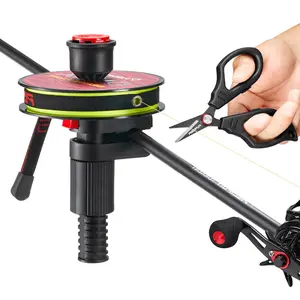 Piscifun Fishing Line Spooler Kit with Serrated Scissors for Easy Spooling & Cutting Stepless Adjustment Design Compatible with All Rod Types Travel-Friendly & Durable