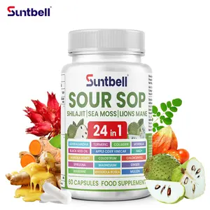Soursop Berberine Supplement - Beetroot , Sea Moss, Ashwagandha, Turmeric, Dietary Supplement Edible Healthcare - For Energy, Immunity