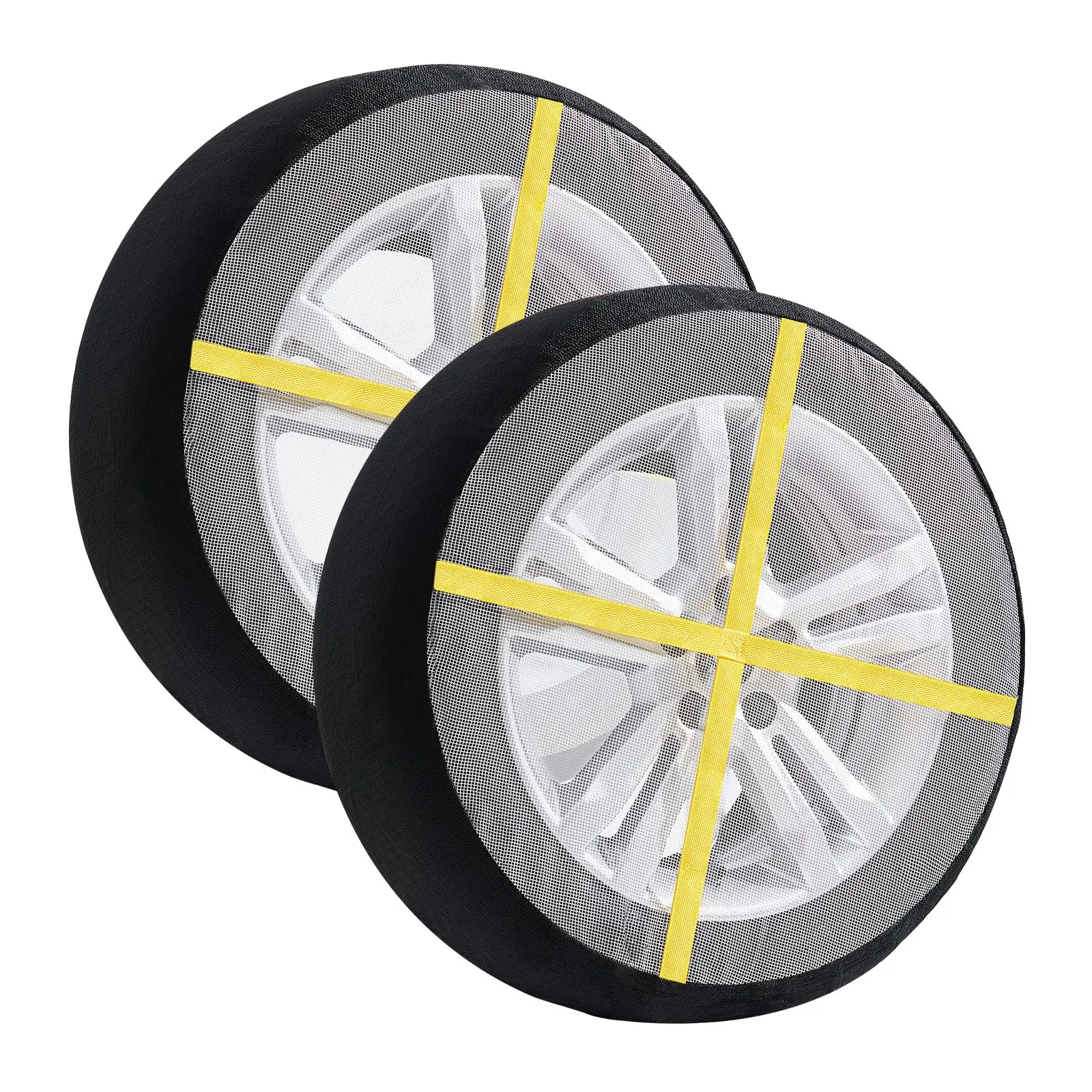 VEVOR Thickened Snow Socks for Tires, Full Coverage Tire Socks with Polyester Fiber, Snow Traction Tire Cover for Car, SUV, Pickup and Truck (Pack of 2)-Large