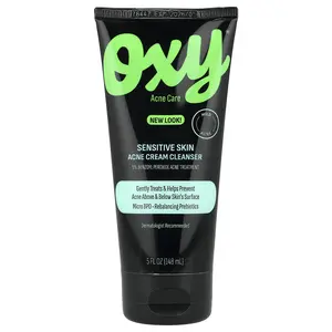 Oxy Skin Care Sensitive Skin Acne Cream Cleanser, 5 fl oz (148 ml) | HSA/FSA Eligible