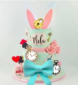 cake shed cake topper gender revealAlice Cake Decoration Party Supplies Favors Bunny Birthday Cake Decoration Alice in Onederland Cake Topper Birthday Baby Shower Decoration Magical Set Ornaments