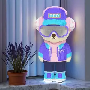 6859 Piece Rock Teddy Bear 3D Puzzle Building Blocks Decorative Figurine, Room Decoration, Home Decor, Party Decoration, Creative Building Blocks
