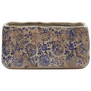 Nearly Natural 10" Tuscan Ceramic Rectangle Planter