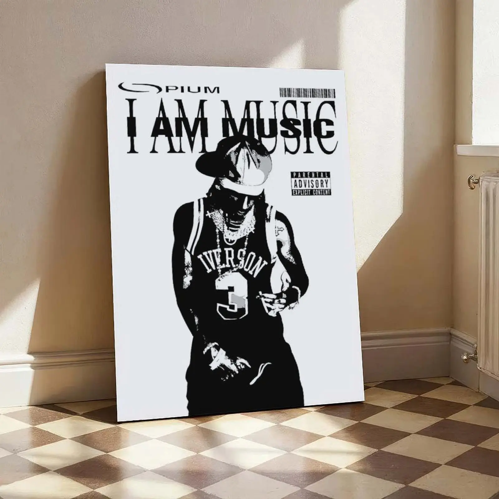 "I Am Music" Album Cover Art Poster - Stylish Trap Music Wall Art Canvas Print - Street Aesthetic Home Decor Bundle with Bedroom,Cool,Men's Room Picks & Room Essentials - Hip-Hop Fan Gift, Bedroom Decor